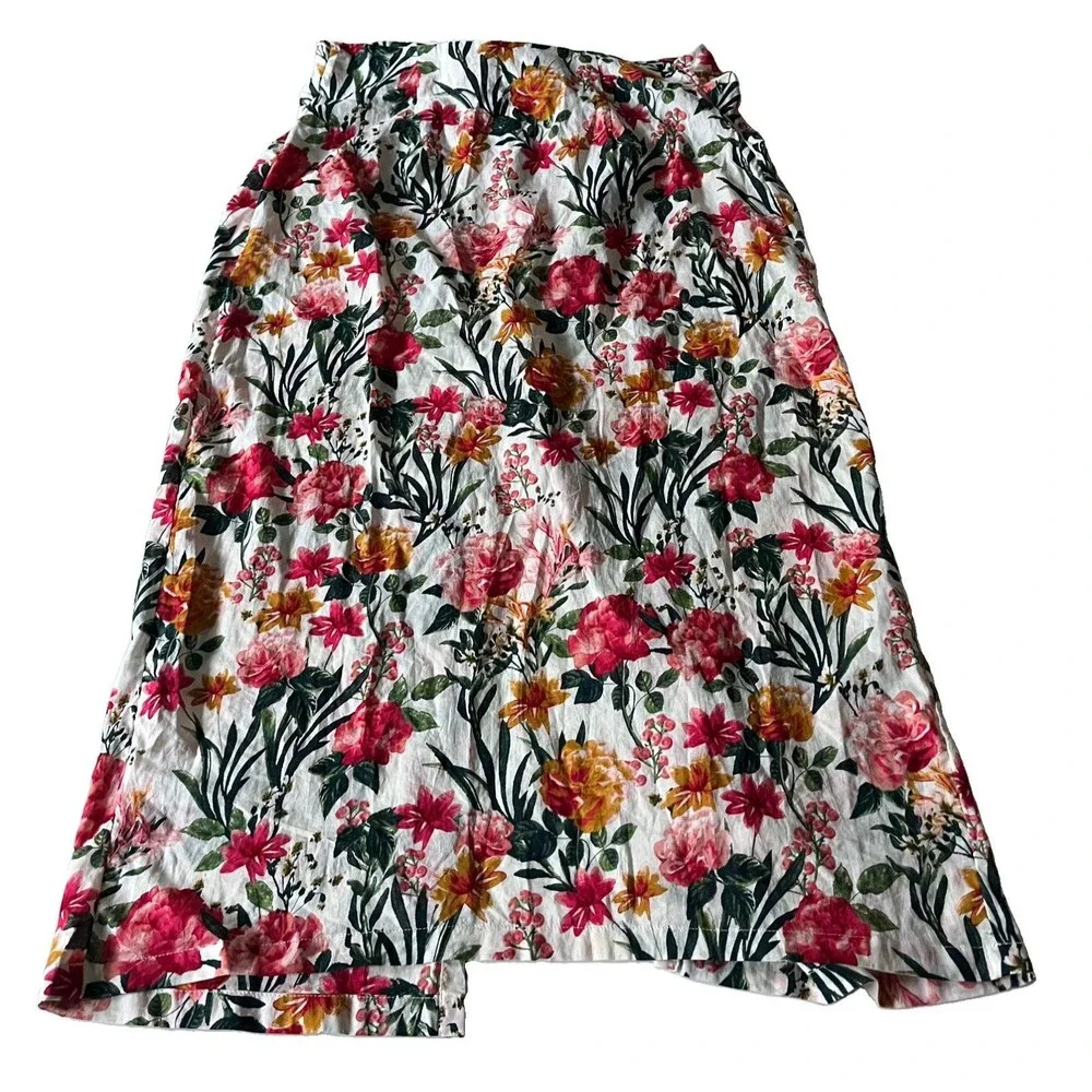 J Crew Cotton Voile Sarong Skirt Floral Cover Up Beach Small